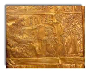 Hieroglyphs from the right side of the Little Golden Shrine in Tutankhamun's tomb